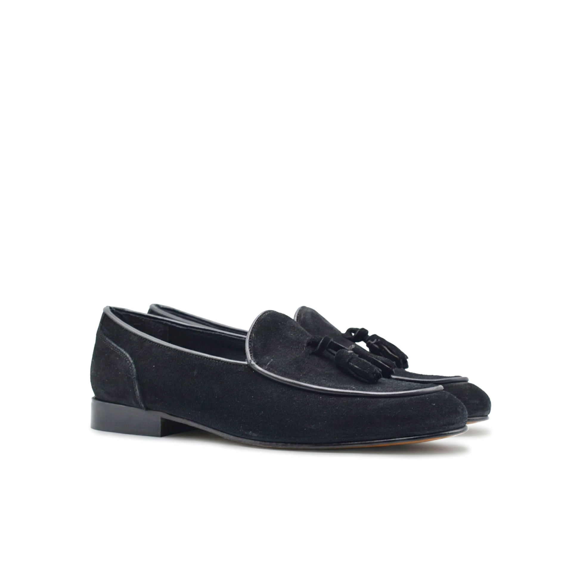 Mocasín de lujo para hombre en ante con suela de cuero
