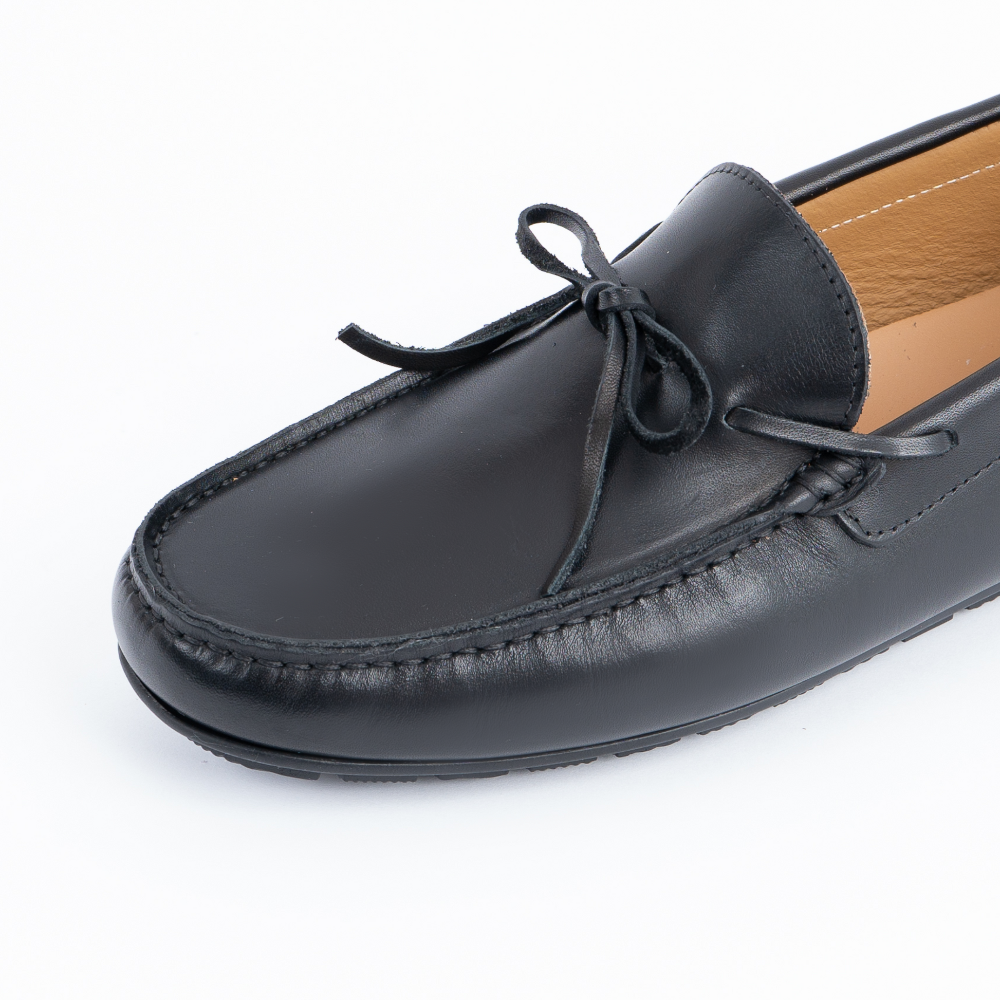 Mocasines de piel para crucero con cordones suela de goma