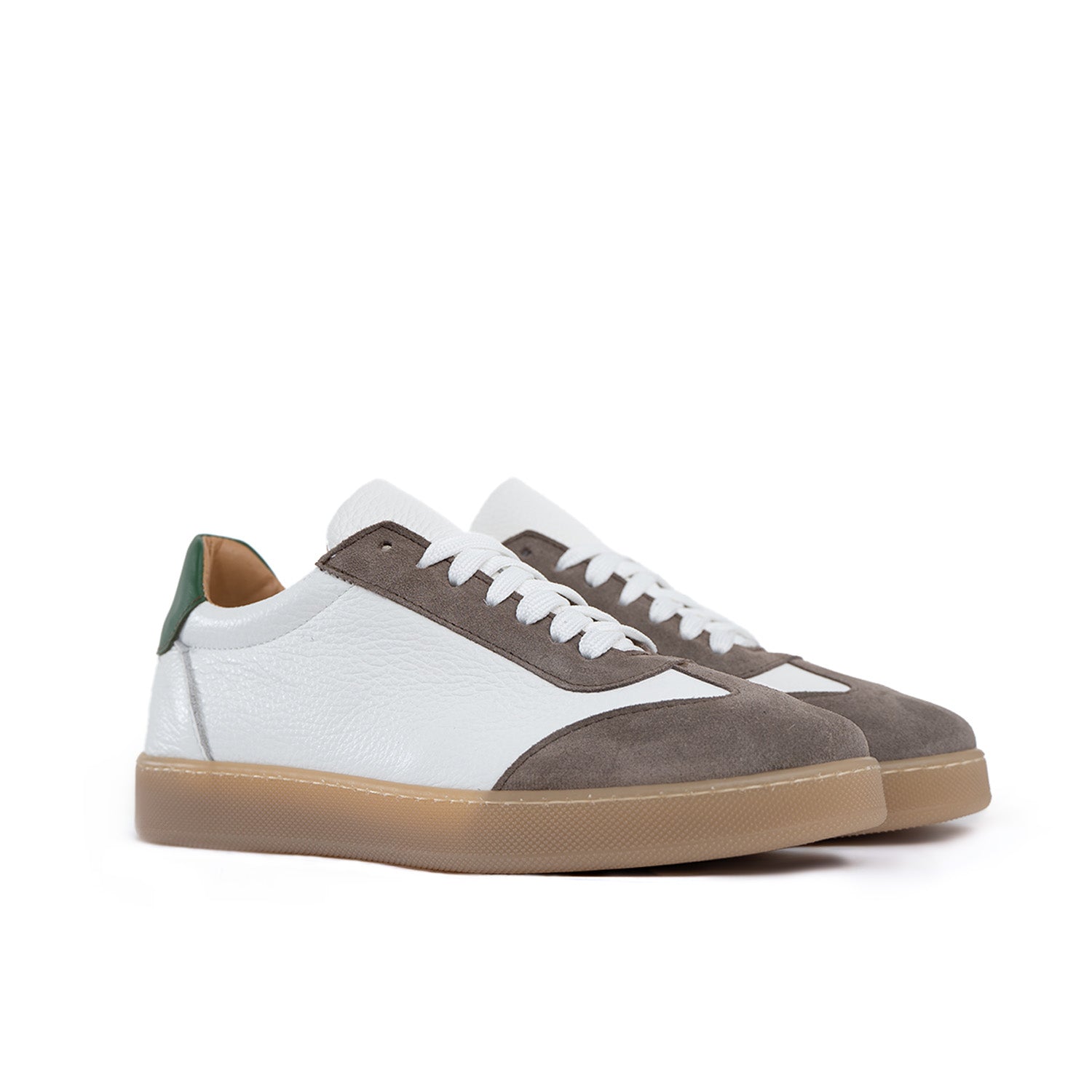 Zapatillas Fusion fondo ámbar claro para hombre en piel auténtica botolada