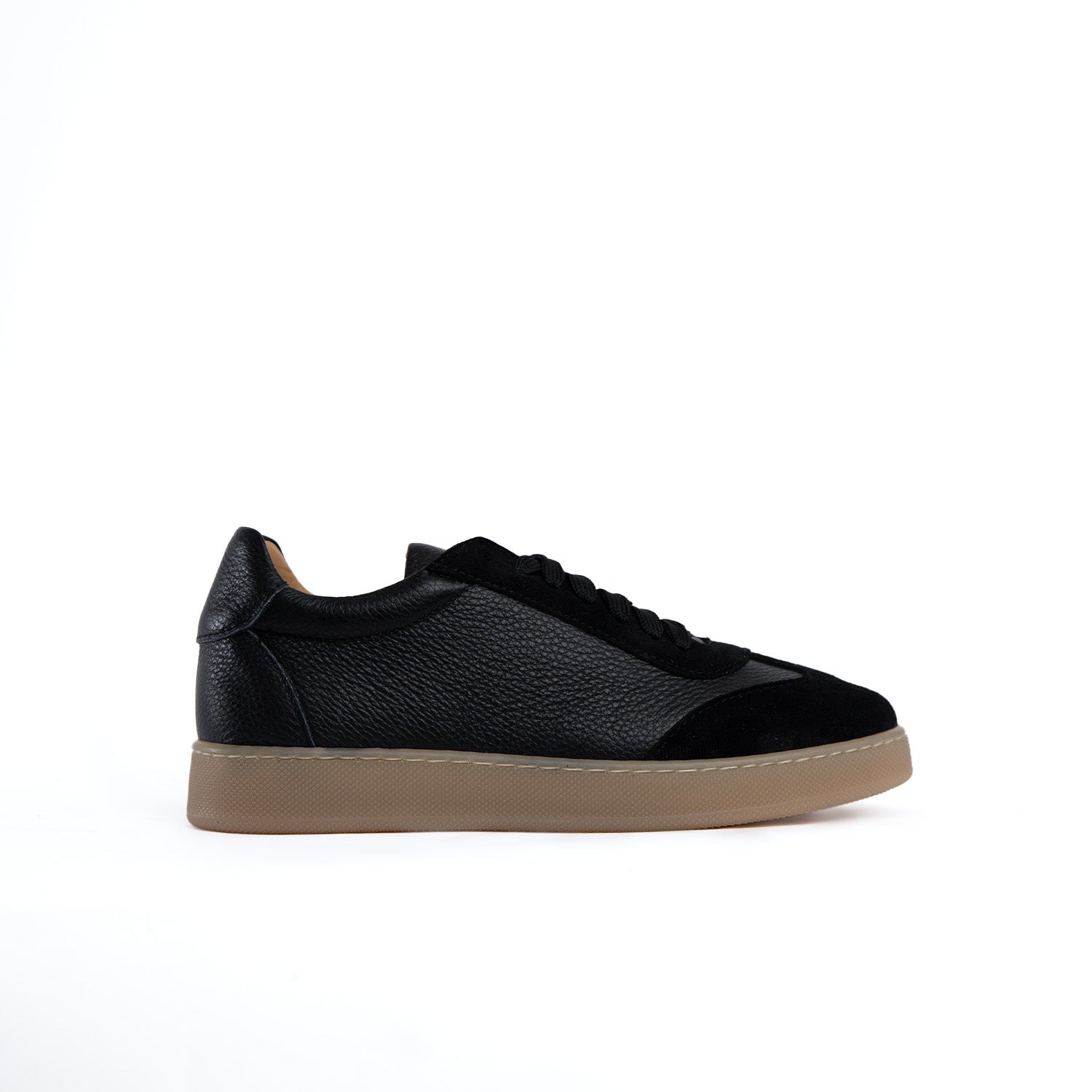 Zapatillas Fusion fondo ámbar claro para hombre en piel auténtica botolada