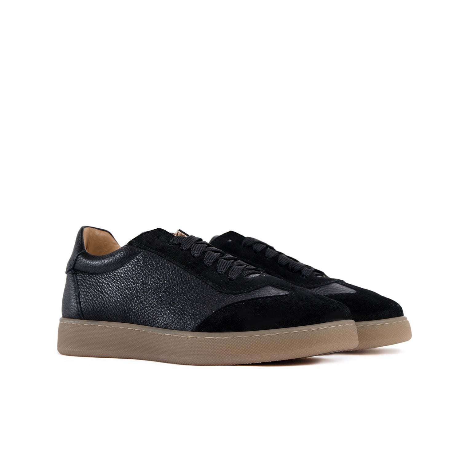 Zapatillas Fusion fondo ámbar claro para hombre en piel auténtica botolada