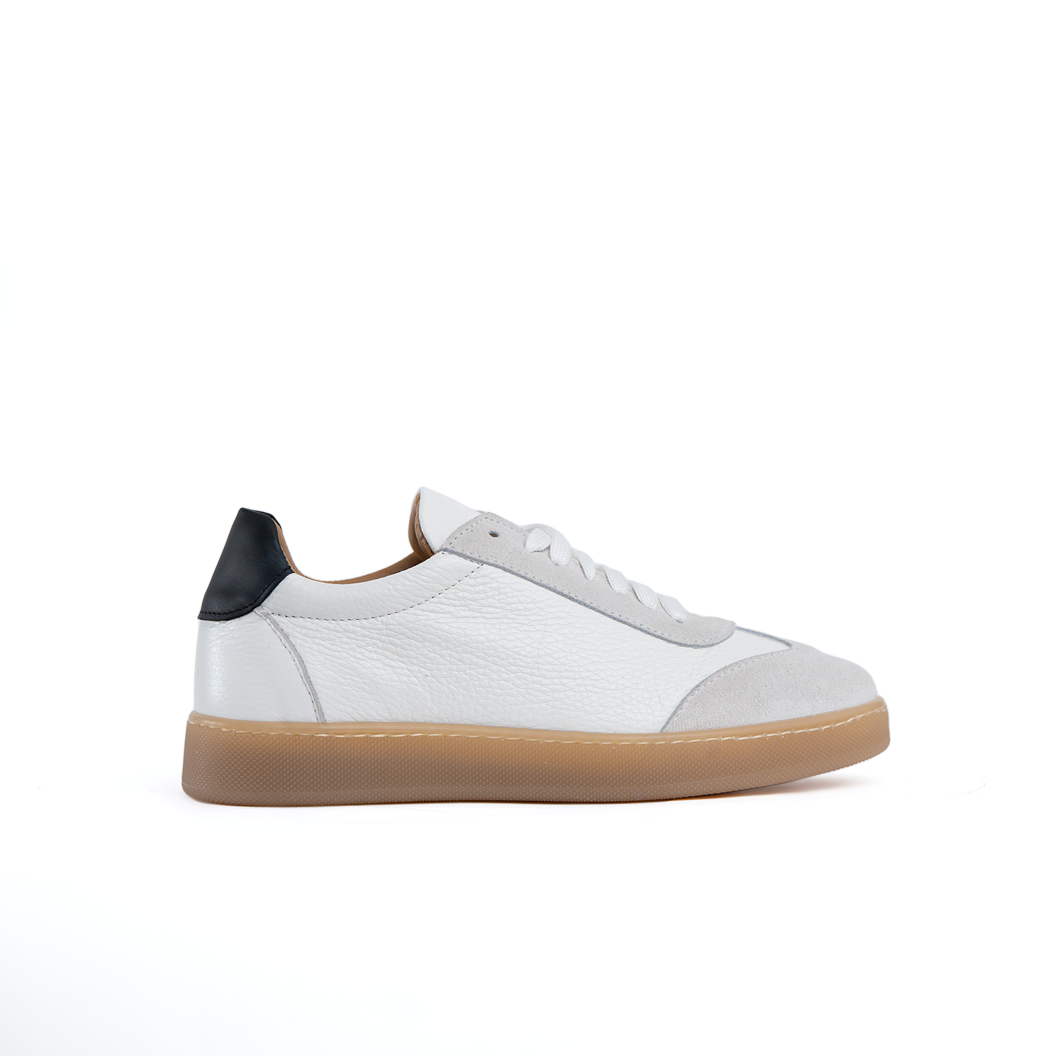 Zapatillas Fusion fondo ámbar claro para hombre en piel auténtica botolada