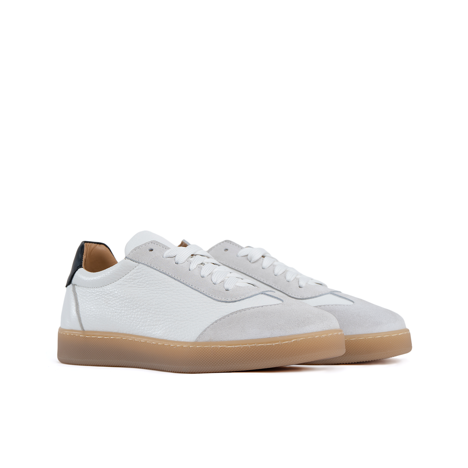 Zapatillas Fusion fondo ámbar claro para hombre en piel auténtica botolada