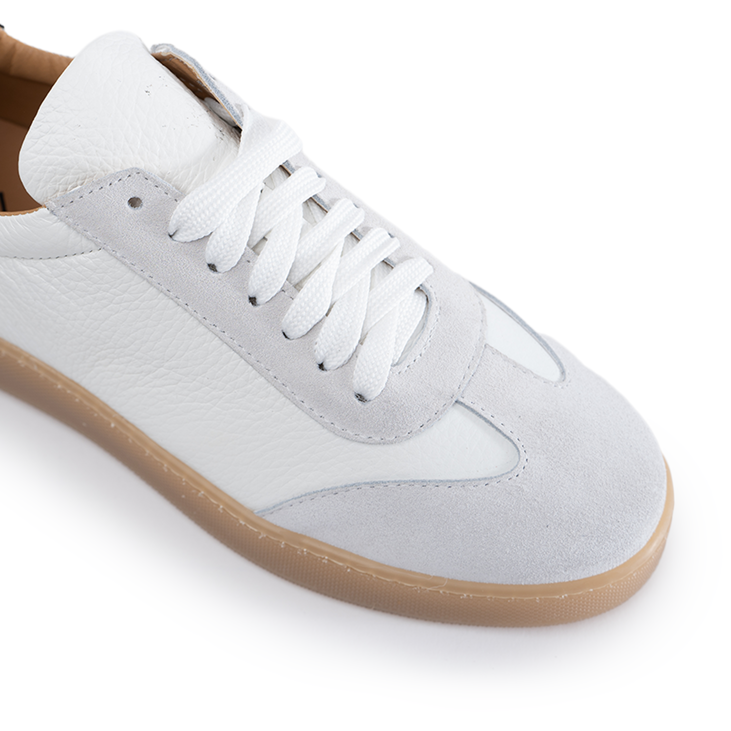 Zapatillas Fusion fondo ámbar claro para hombre en piel auténtica botolada